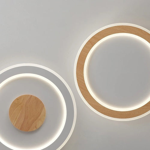 plafonnier led ultra-mince en bois massif design nordique moderne