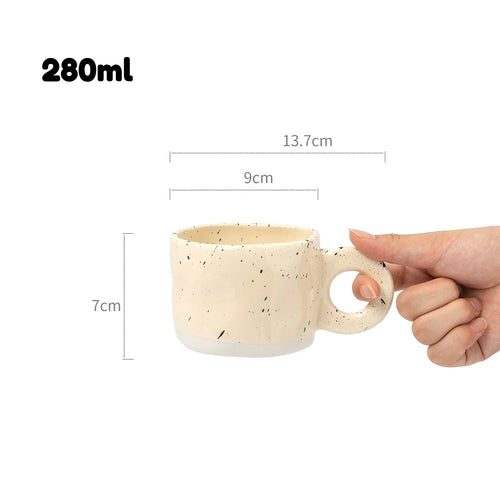 Mug céramique motif encre éclaboussée style minimaliste 280ml