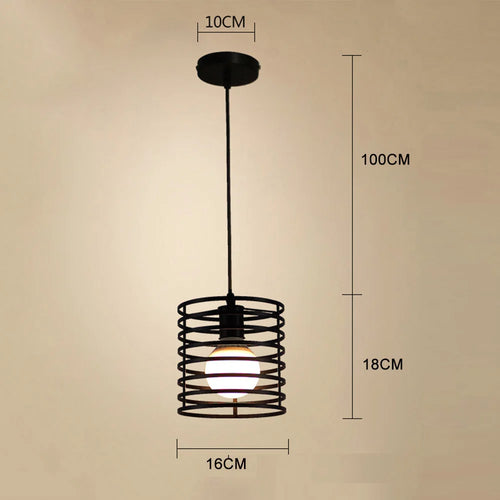 Suspension cylindrique Cage en fer
