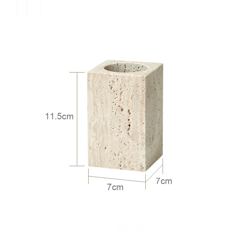 ensemble d'accessoires en marbre naturel pour salle de bain - vue 19 sur 30