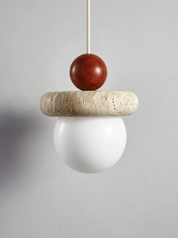 Suspension Led Style crème chambre chevet médiévale Memphis chambre d'enfant fil suspendu petite pierre claire bois