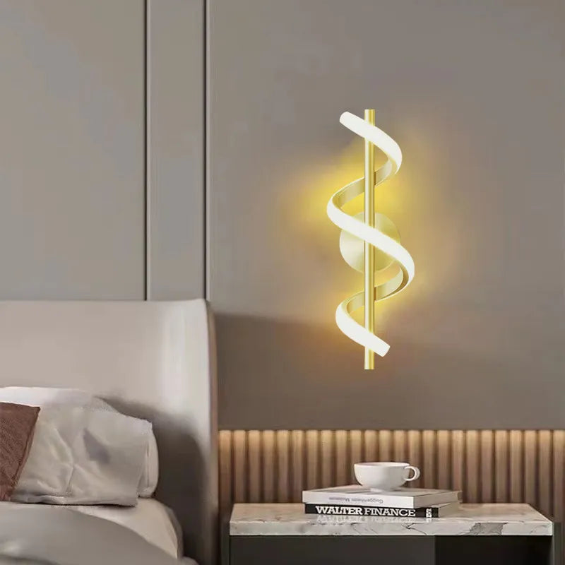 Applique murale nordique led noir blanc or - vue 2 sur 12