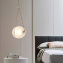 Suspension LED en verre blanc lait