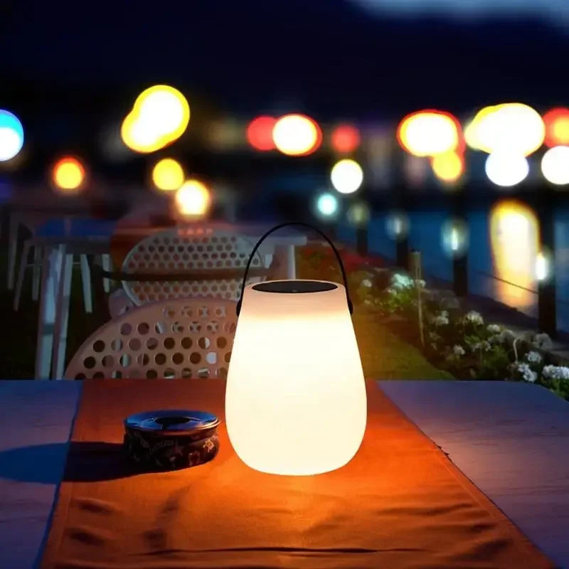 lampe de camping solaire rechargeable avec poignée en silicone - vue 3 sur 9