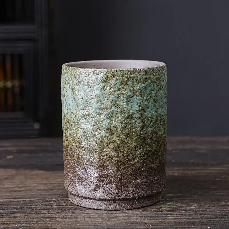 Mug vintage en ceramique chinoise style rustique artisanal