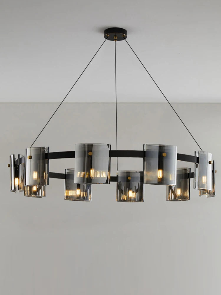 lustre moderne en verre pour éclairage design élégant - vue 4 sur 14