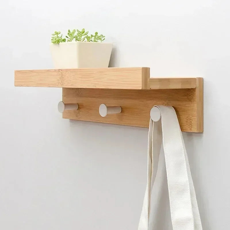 porte-manteau mural en bois pour rangement créatif et pratique - vue 13 sur 15