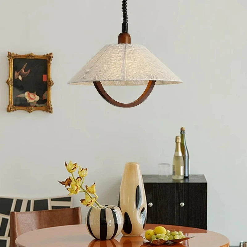 suspension en corde de chanvre bois style 	 avec cordon réglable