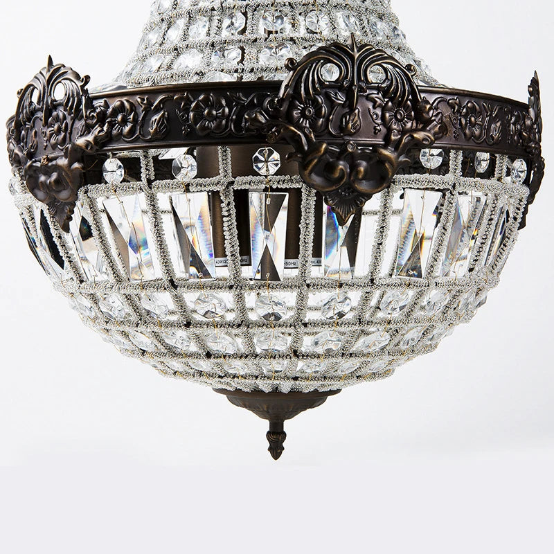 lustre en cristal européen 6 lumières pour intérieur élégant