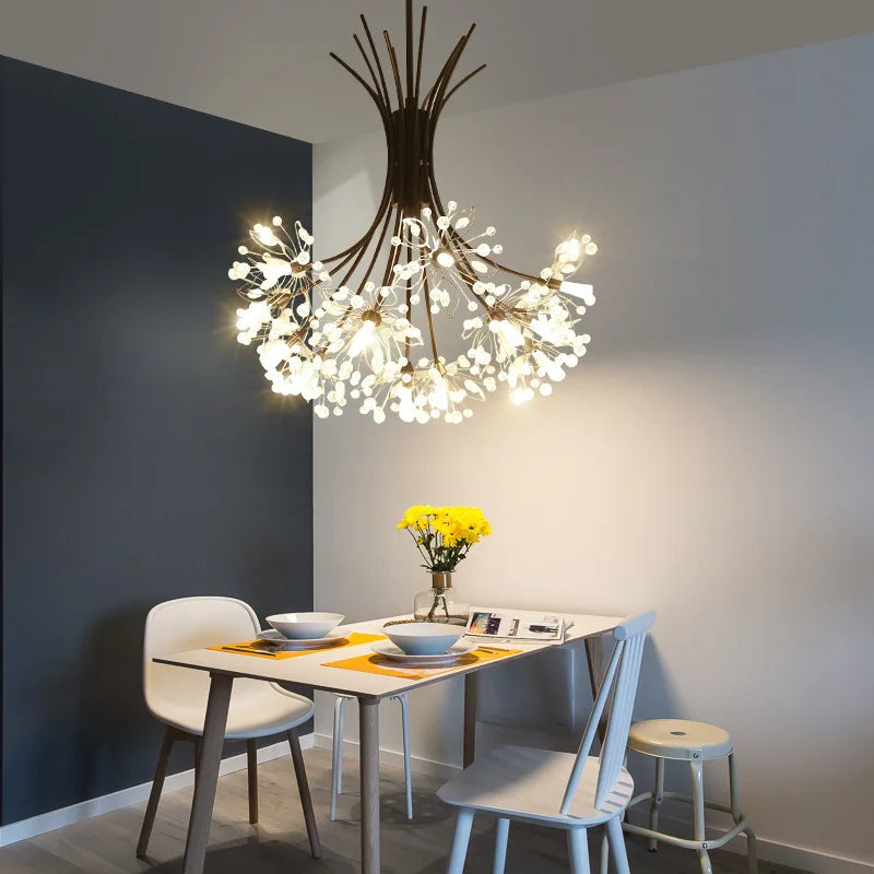 Dandelion Chandelier Nordic Pendant Lamp Ceiling Suspension Hanging Light for Living Ding Room - vue 4 sur 10