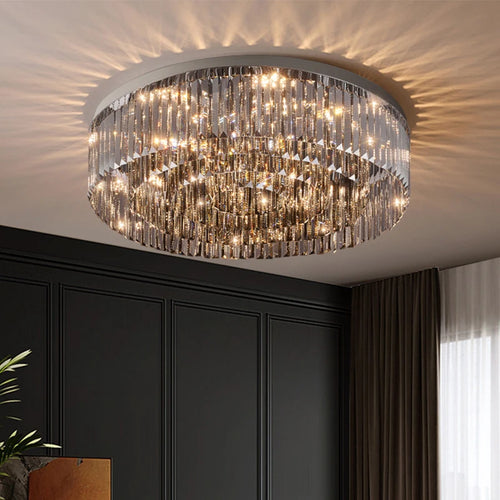 lustre en cristal led de luxe pour décoration intérieure