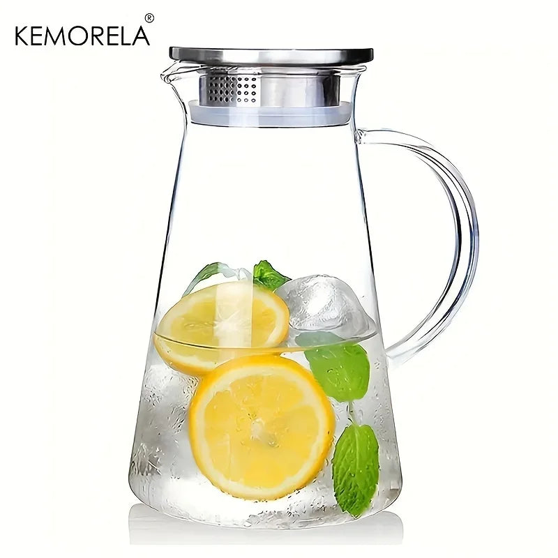 Carafe en verre avec tasses poignée grande capacité