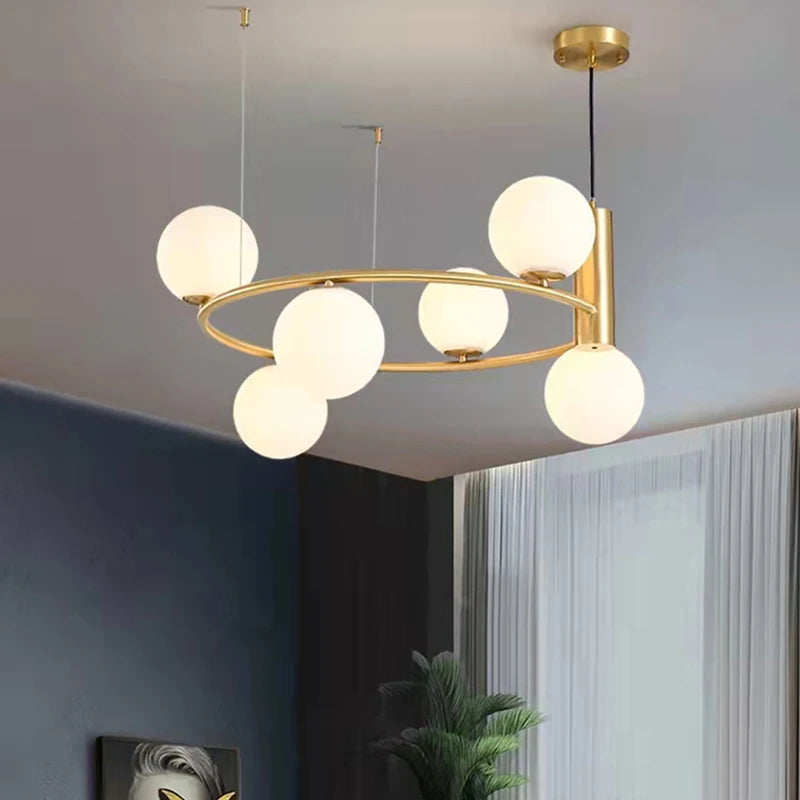 suspension moderne en verre avec fil réglable pour foyer