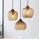 Suspension nordiques en verre ambre lampe suspendue Luminaires de cuisine E27 Restaurant chambre chevet décor lampe Luminaires