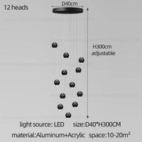 lustre sphérique led minimaliste de luxe pour hôtel