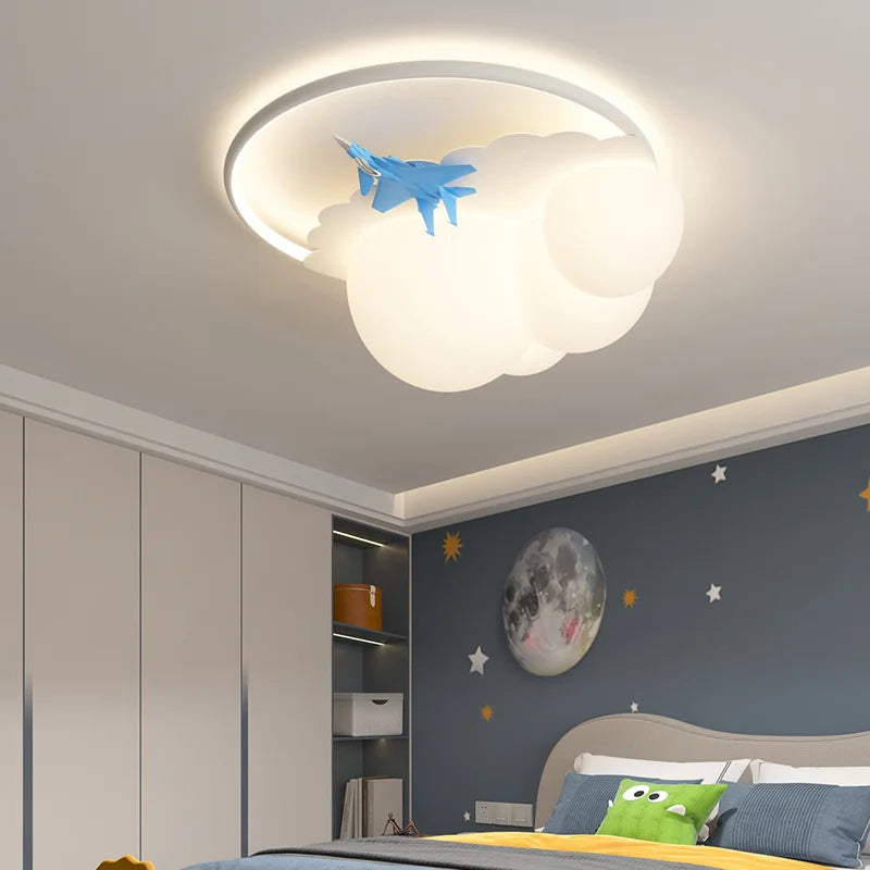 lustre moderne led pour enfant en forme d'avion