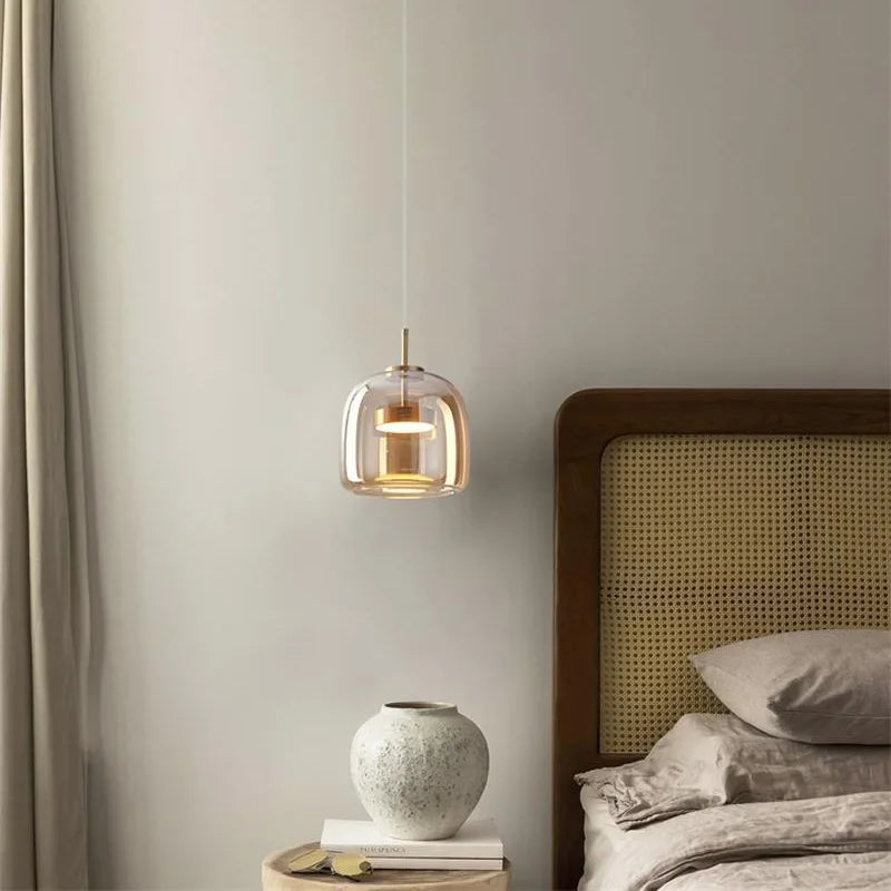 Suspension LED en verre au design nordique moderne - vue 5 sur 20