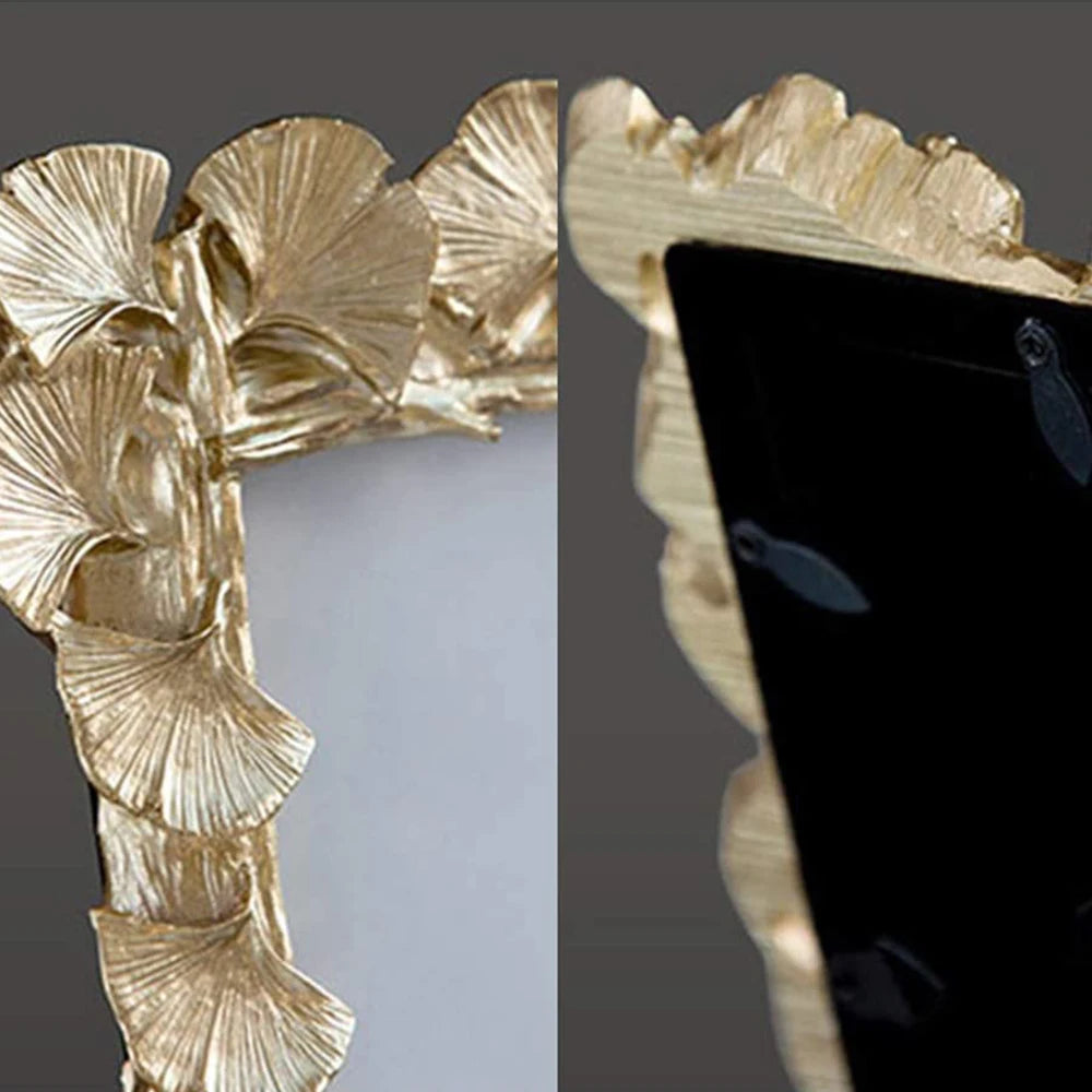 cadre photo rétro en forme de feuille de ginkgo décoratif - vue 7 sur 10