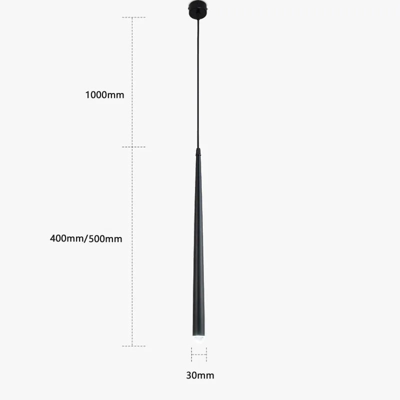suspensionCône LED lampe Long Tube bulle acrylique - vue 4 sur 6