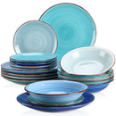 Service de table ceramique motif paysage peint main