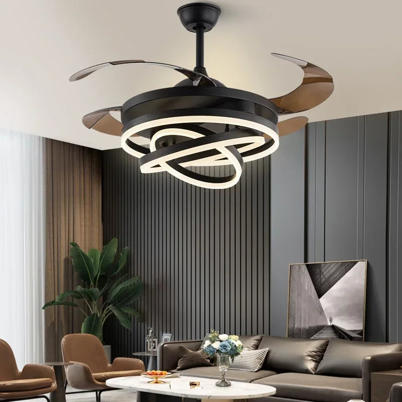 ventilateur de plafond silencieux avec télécommande et lumière LED