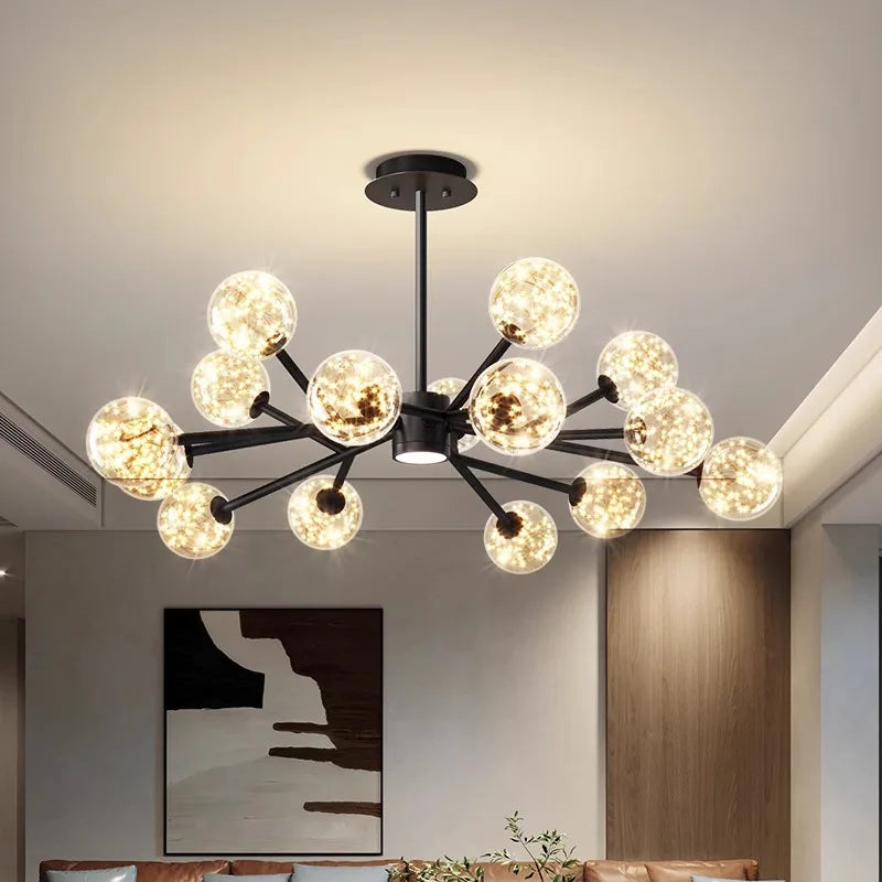 lustre décoration intérieur avec lampes suspendues fantaisie