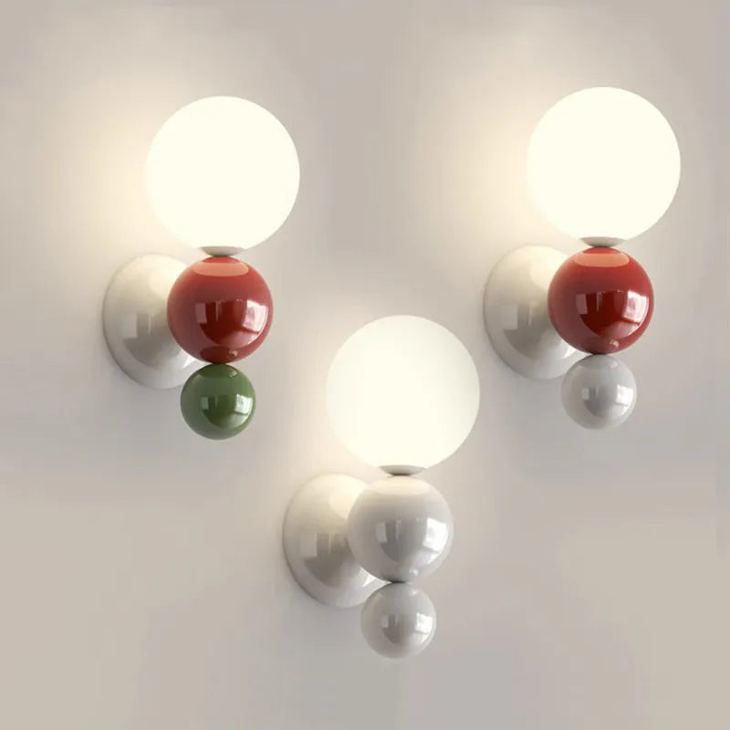 Applique murale LED nordique en forme de perle - vue 2 sur 9