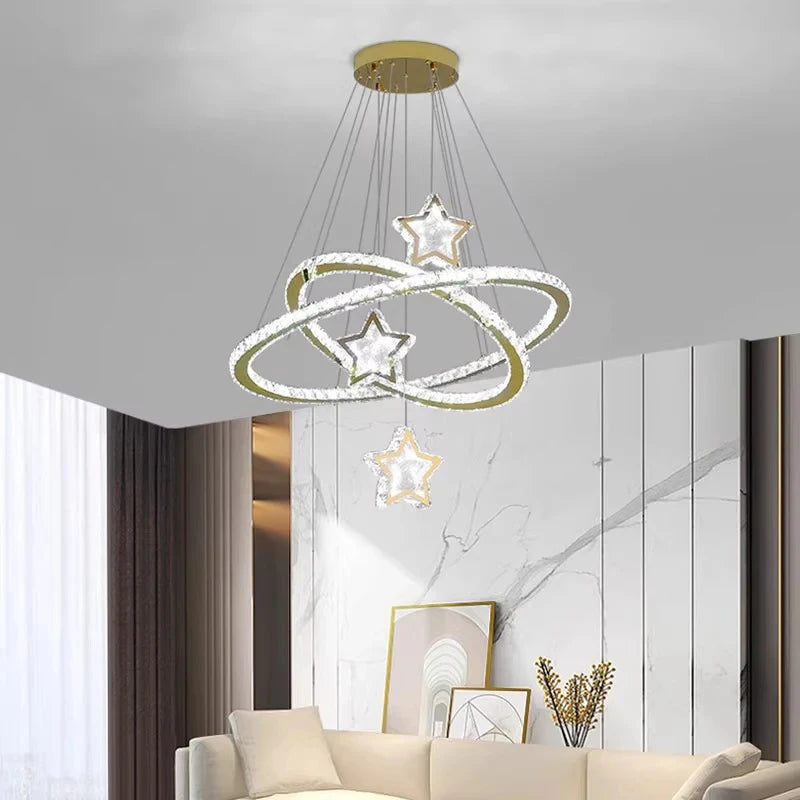 lampes suspendues intelligentes en cristal au design moderne