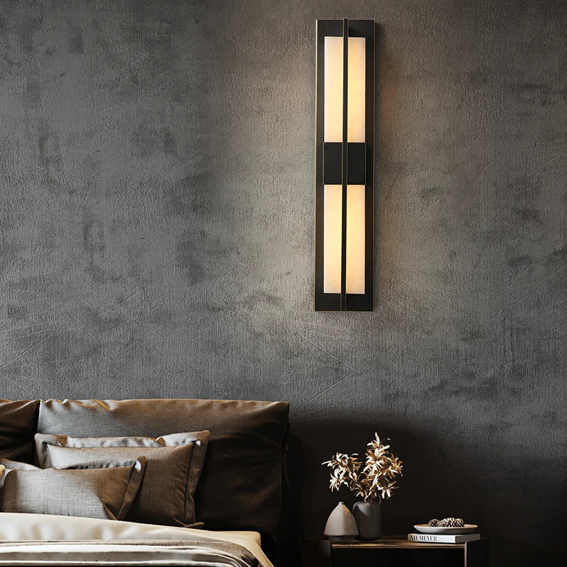 applique murale led en marbre cuboïde pour divers espaces