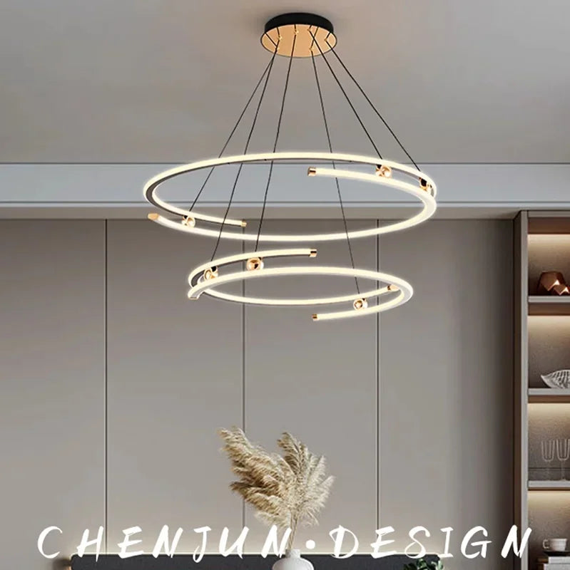 suspension led moderne pour décoration intérieure élégante - vue 5 sur 12