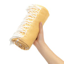 serviette de plage turque coton rayures franges rapide
