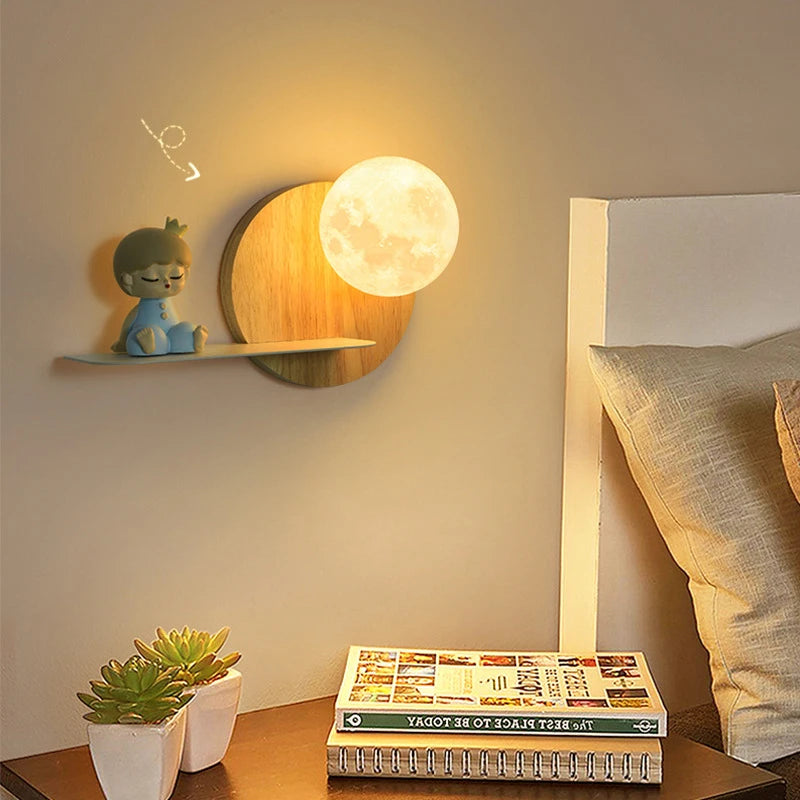 applique murale led moderne créative astronaute pour enfants