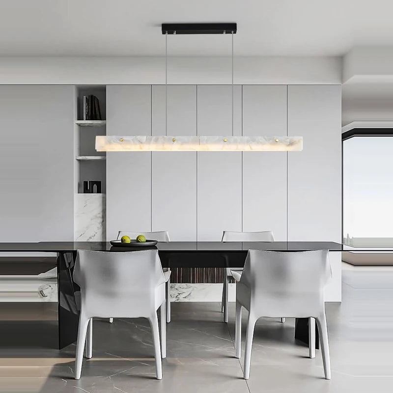 lustre en marbre acier inoxydable à led dimmable pour éclairage intérieur