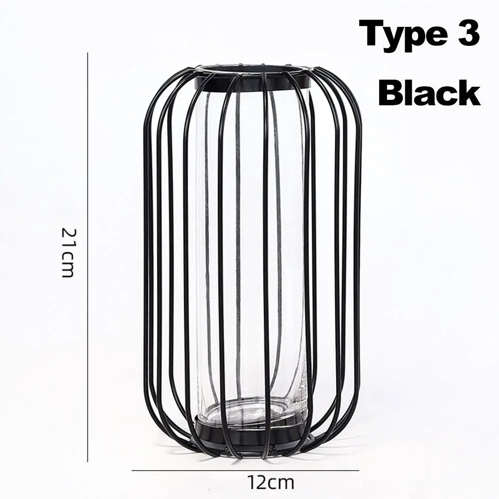 vase en fer rétro avec verre décoration nordique moderne - vue 14 sur 16