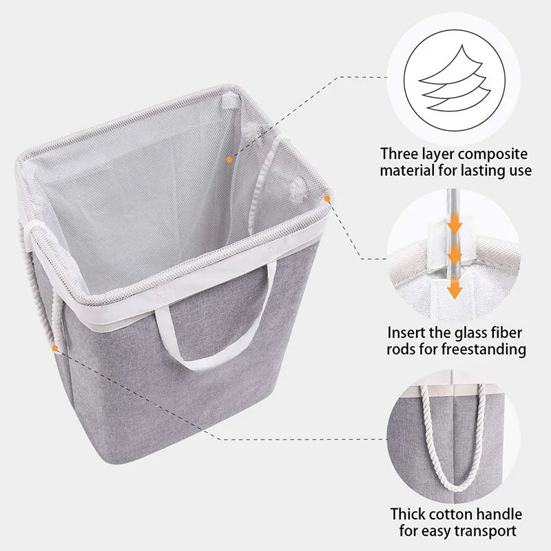 panier de rangement pliable grande capacité avec poignées - vue 10 sur 9