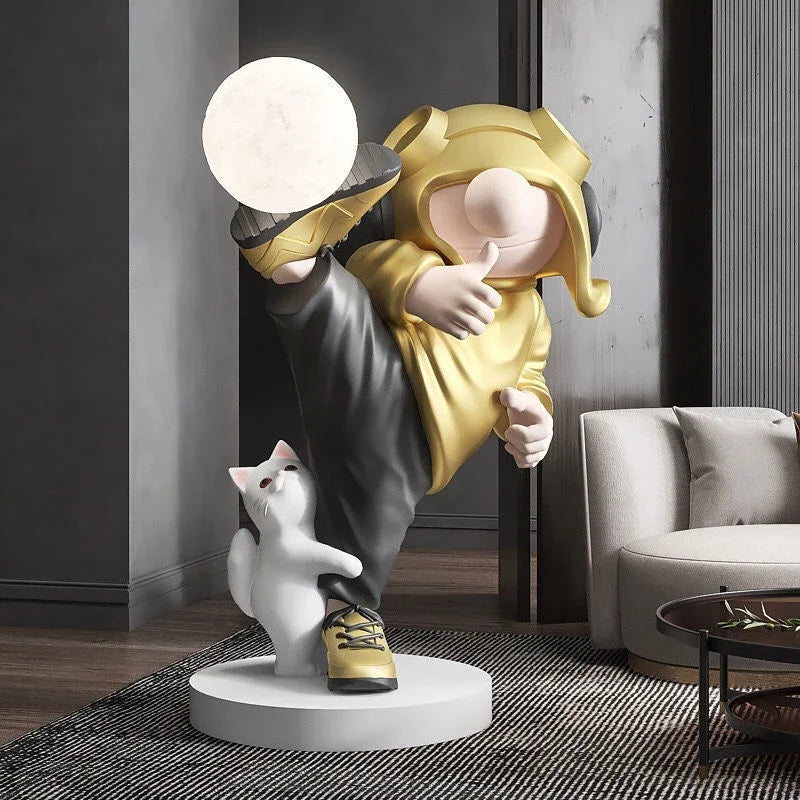 lampe de bureau astronaute sculpture moderne en résine décorative artisanale - vue 5 sur 8