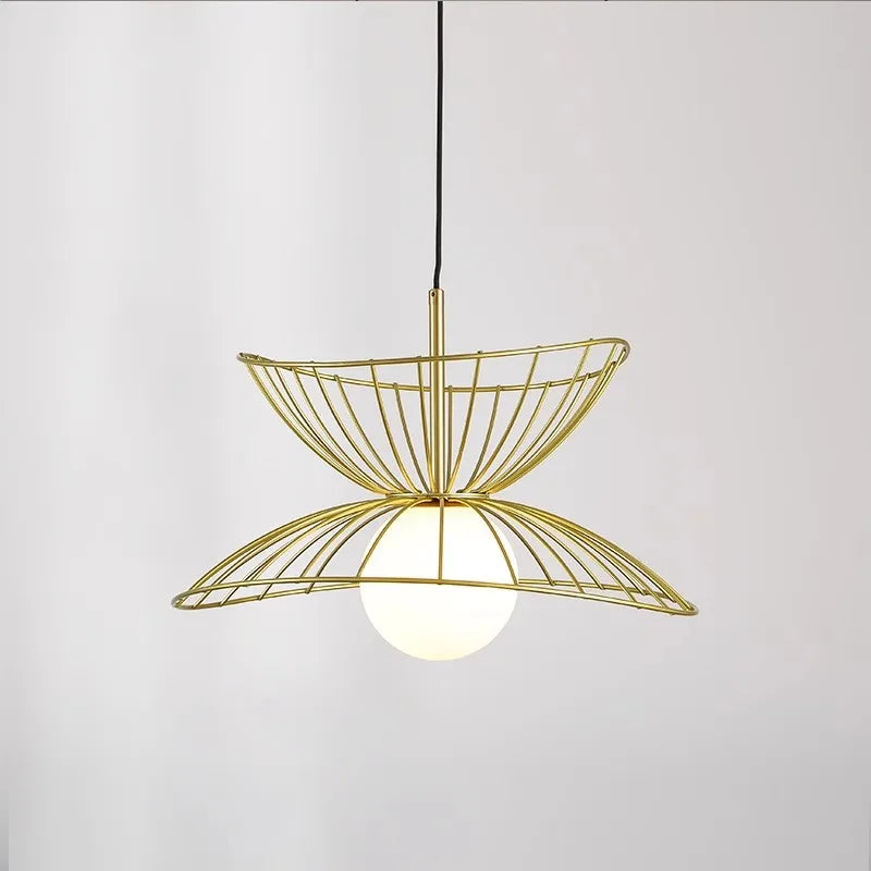 suspension plafonnier design en métal avec fil réglable led - vue 2 sur 8