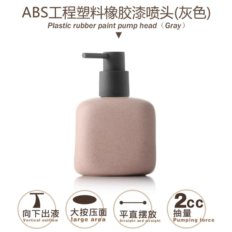bouteille en céramique pour savon et gel douche portable