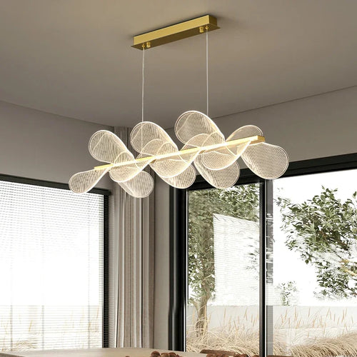 lustre led moderne en acrylique forme de fleur luxueux