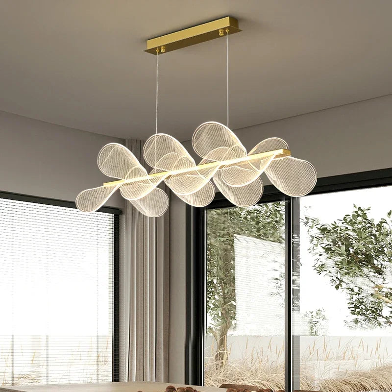lustre led moderne en acrylique forme de fleur luxueux