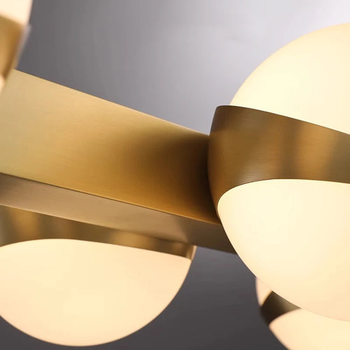 Lustre doré design intérieur moderne LED