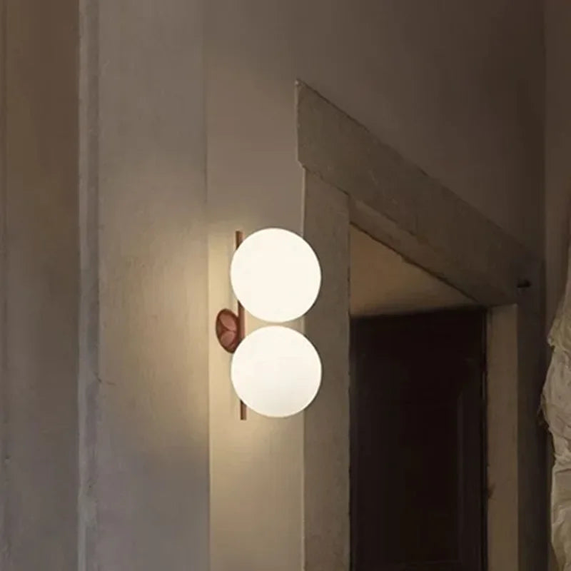 applique murale design à double boule en verre artistique - vue 7 sur 6