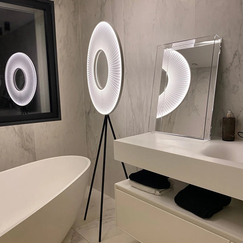 Lampadaire sur pied nordique créative en tissu plissé - vue 7 sur 7