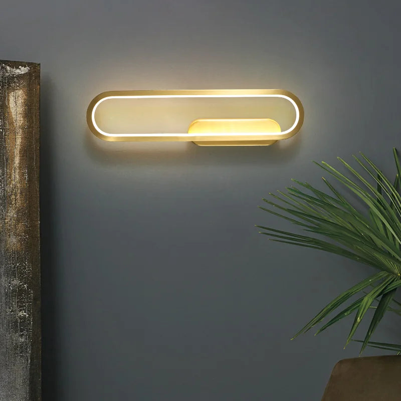 applique moderne nordique en cuivre luxe led décoratif - vue 4 sur 8