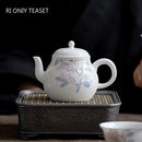 Théière céramique chinoise motifs floraux peints main 160ml