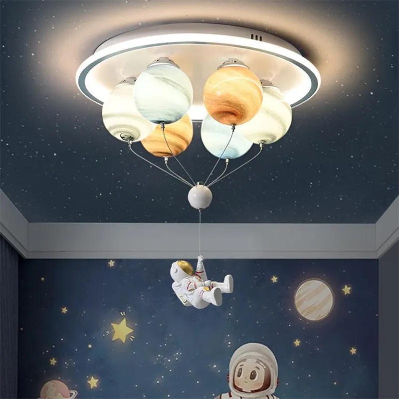 SANDYHA astronaute plafond moderne à LEDs lumière créative planète lampe pour chambre d'enfants salle à manger étude maternelle éclairage - vue 2 sur 8