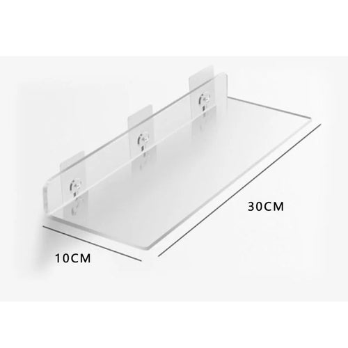 étagère murale flottante en acrylique transparent pour rangement organisé