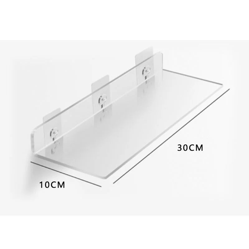 étagère murale flottante en acrylique transparent pour rangement organisé - vue 37 sur 57
