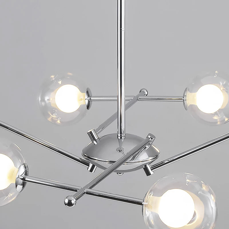 Lustre moderne en verre transparent - vue 6 sur 10