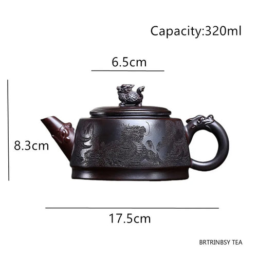 Theiere yixing zisha dragon sculpte infuseur 320ml